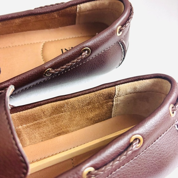 NWT Alfani Brown Pebble Leather Square Toe Tanner Driver Loafers Shoes 9.5 main image 6
